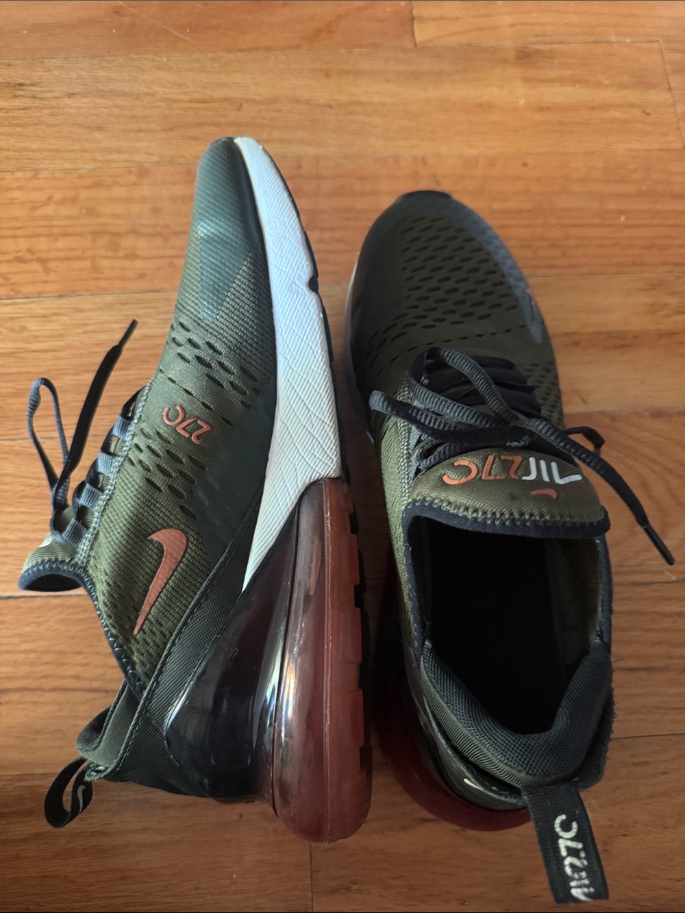 Nike Men’s Air Max 270 Sneakers in Olive Green with Copper Accents